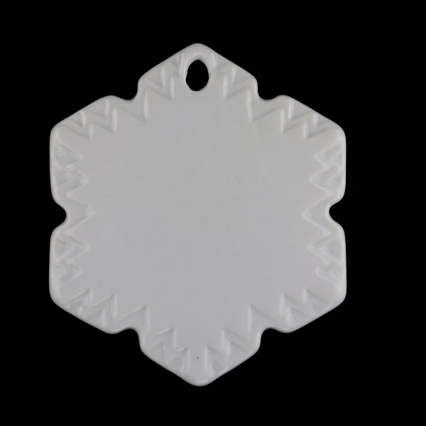 Snowflake hanger, two-sided glazed \nSize: 8 cm / 3,1"