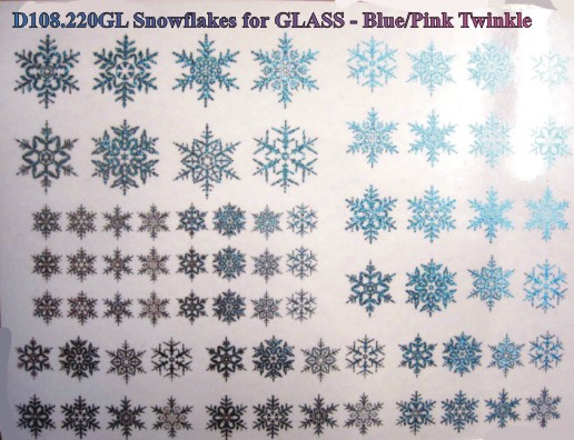 Snowflakes A5 - Blue-Pink twinkle/Glass