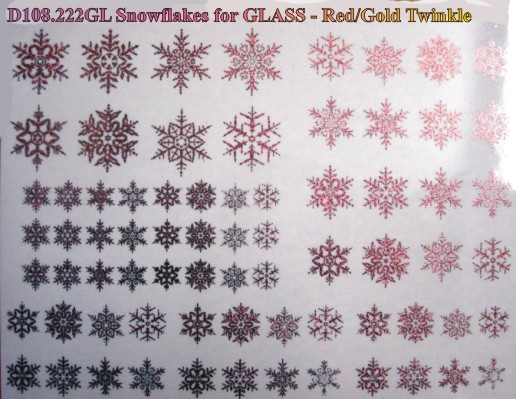 Snowflakes A5 - Red-Gold twinkle/Glass