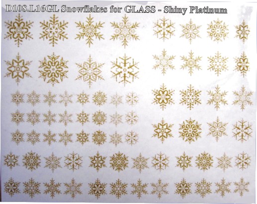 Snowflakes A5 - Shiny Platinum for Glass